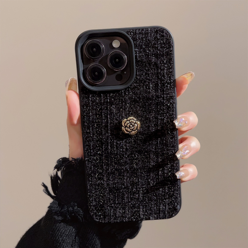 Phone Cases Luxury - Lüks 3D Altın Kamelya Çiçekli Telefon