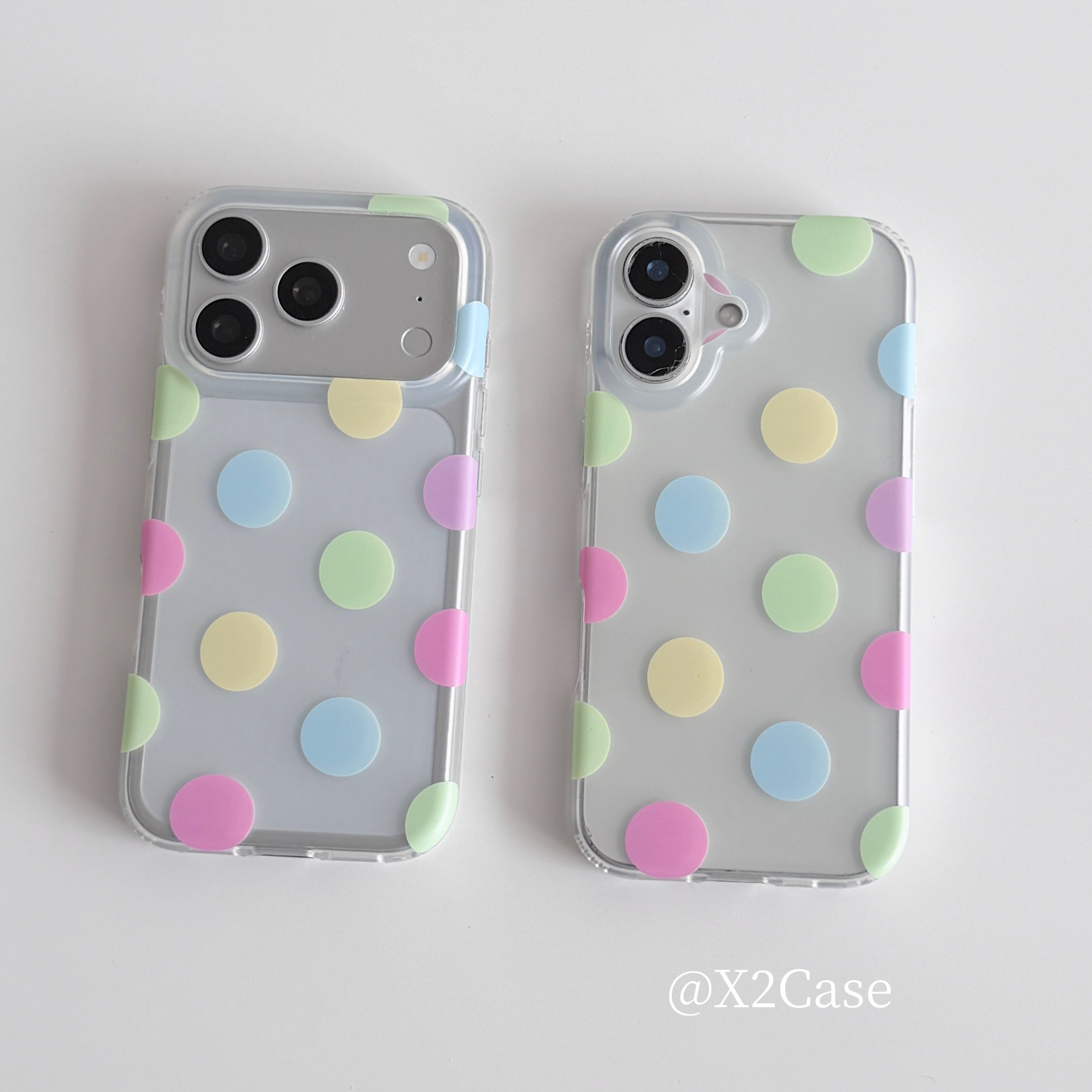 Phone Cases Y2K - Korea Ins Renkli Puantiyeli Mat Telefon