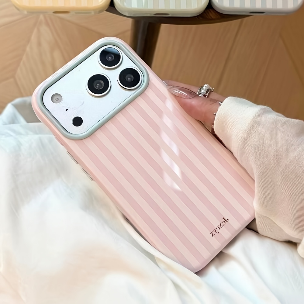 Phone Cases Luxury - Lüks Kore Modası Çizgili Şeker Renkli