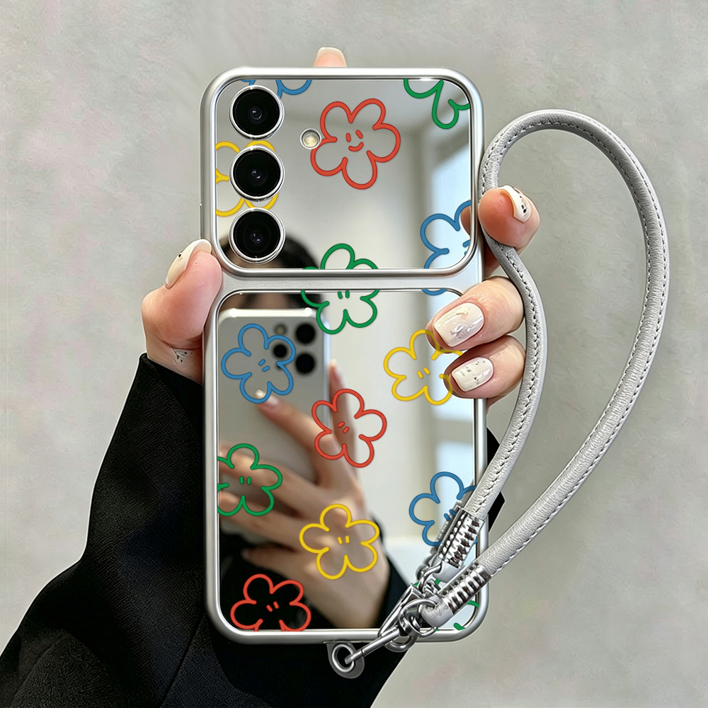Phone Cases Galaxy S24 - Telefon Askı İpi ve Aynalı Kılıf