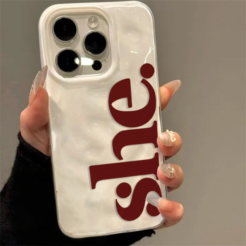 Phone Cases Shein - Minimal SHE Yumuşak TPU Telefon Kılıfı