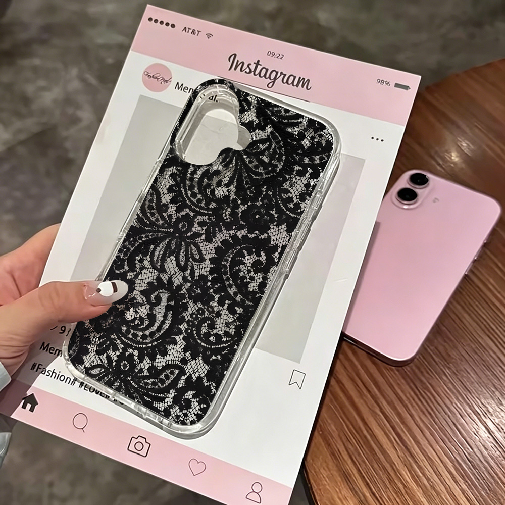 Phone Cases Expensive - Dantel Çiçekli Şeffaf Telefon Kılıfı iPhone