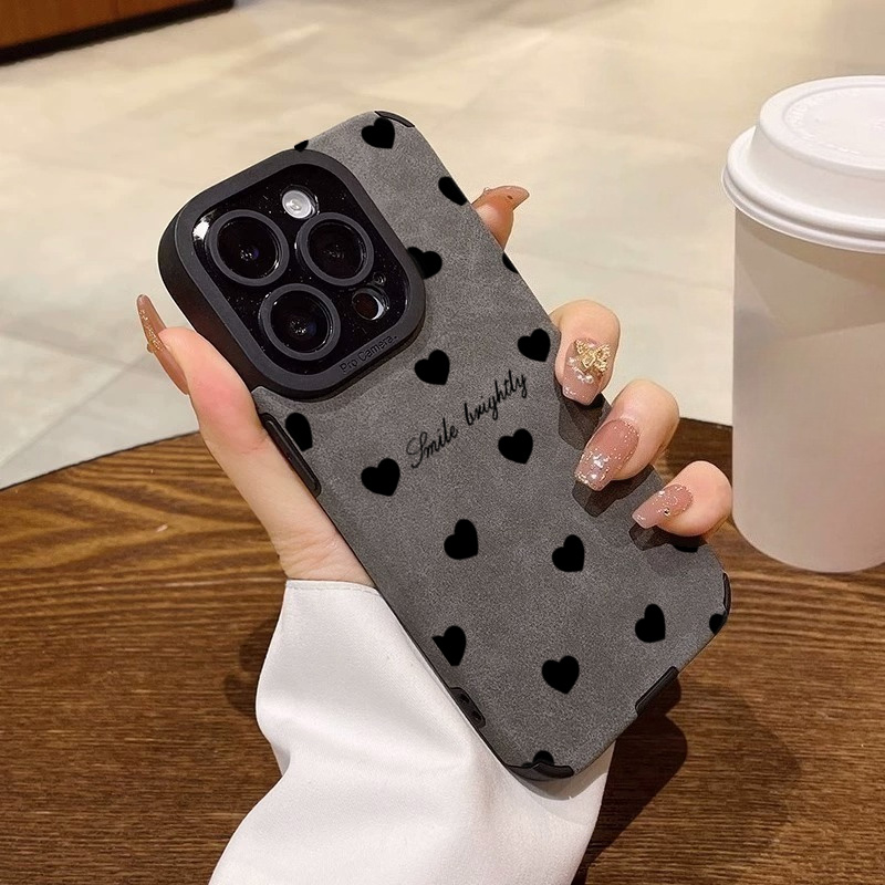 Yeni Lüks Siyah Kalp Desenli T - Phone Cases Luxury incelemesi ve fiyatı