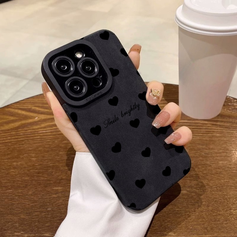Yeni Lüks Siyah Kalp Desenli T - Phone Cases Luxury incelemesi ve fiyatı